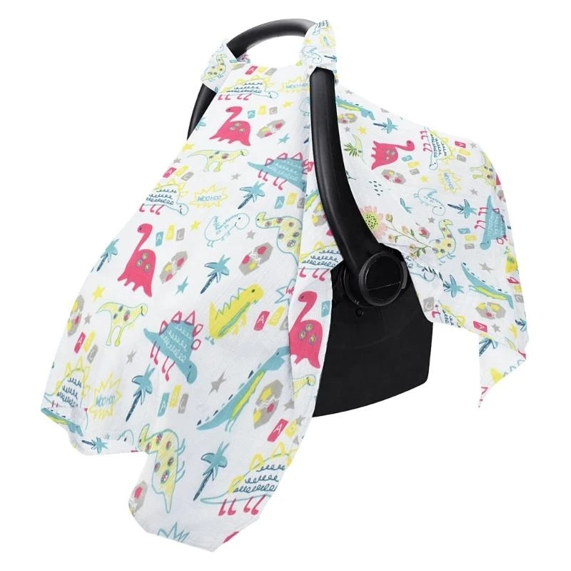 

652F Windproof Cover Carrying Basket Sleeve Baby Carseat Case for Pregnant Women Printed Cotton Shopping Cart Sleeve
