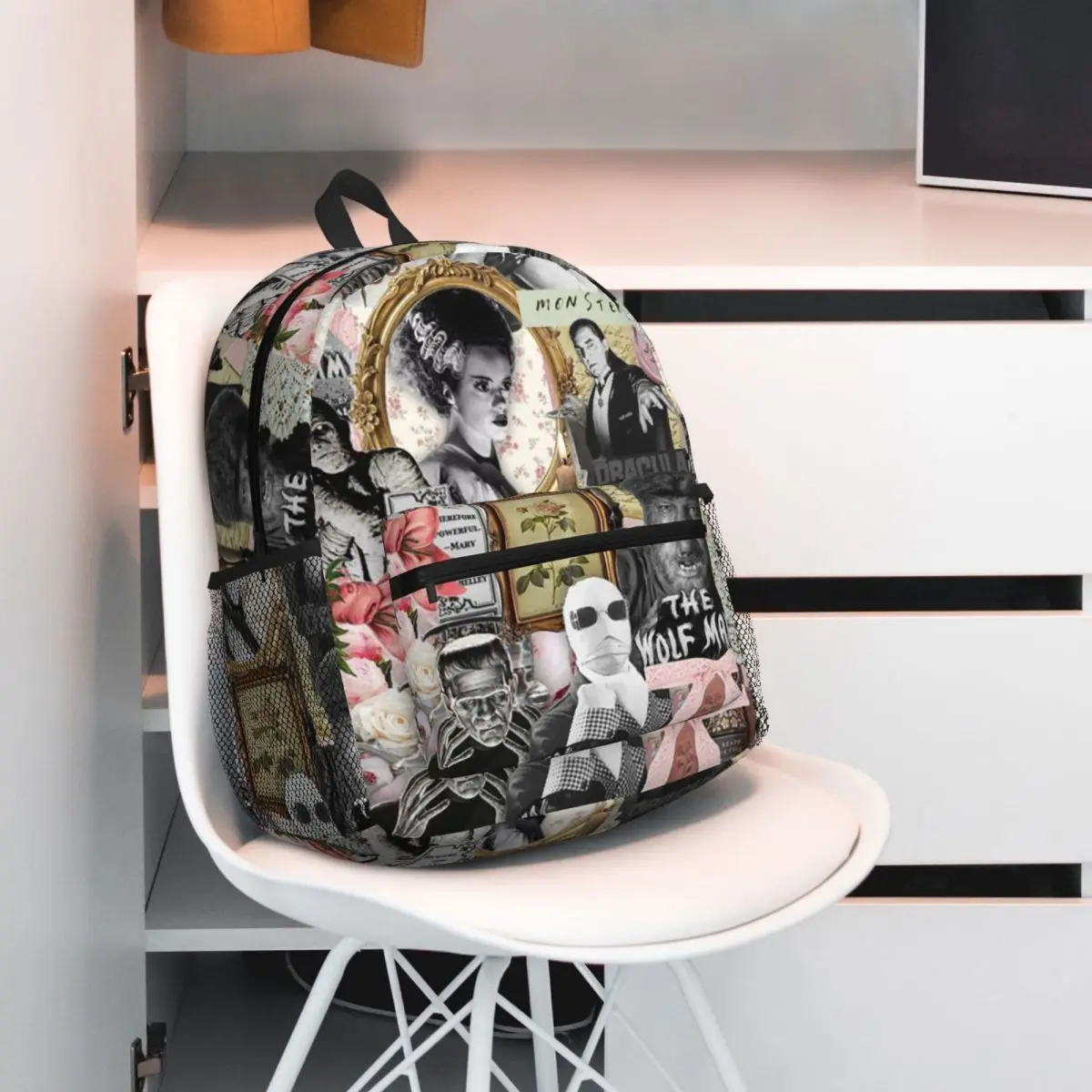 The Bride Of Frankenstein Poster Horror Movie Backpack Daypack Large Capacity BookBag School Bag Shoulder Bags for Men Women