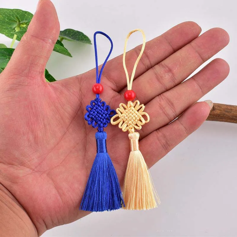 5/10 sztuk 5cm mały chiński węzeł jedwabiu Tassel wisiorek szycia zasłony Charms Tassel dla DIY Craft akcesoria do wyrobu biżuterii