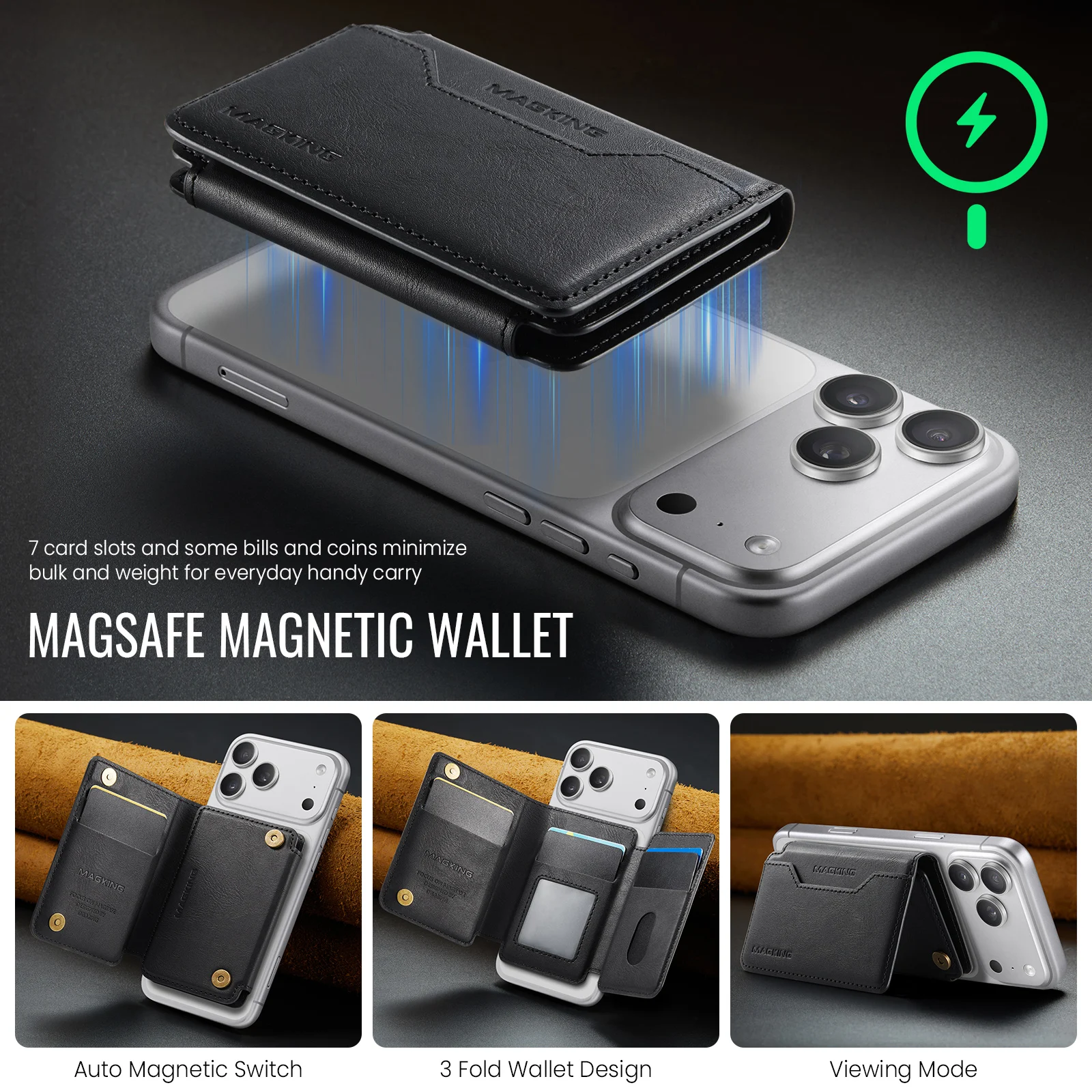MagSafe Wallet RFID Blocking Magnetic Card Holder