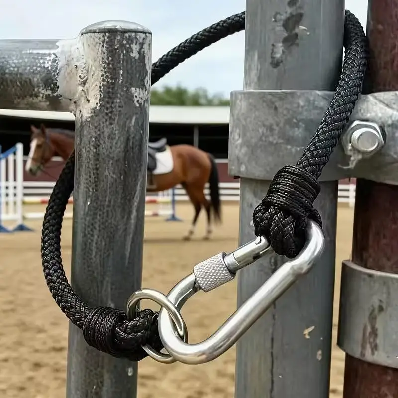 New Nylon Stable Door Holder Braided Rope Tie Snaps Hook Weaving Buckle Horse Rein Equestrian Activities Essential