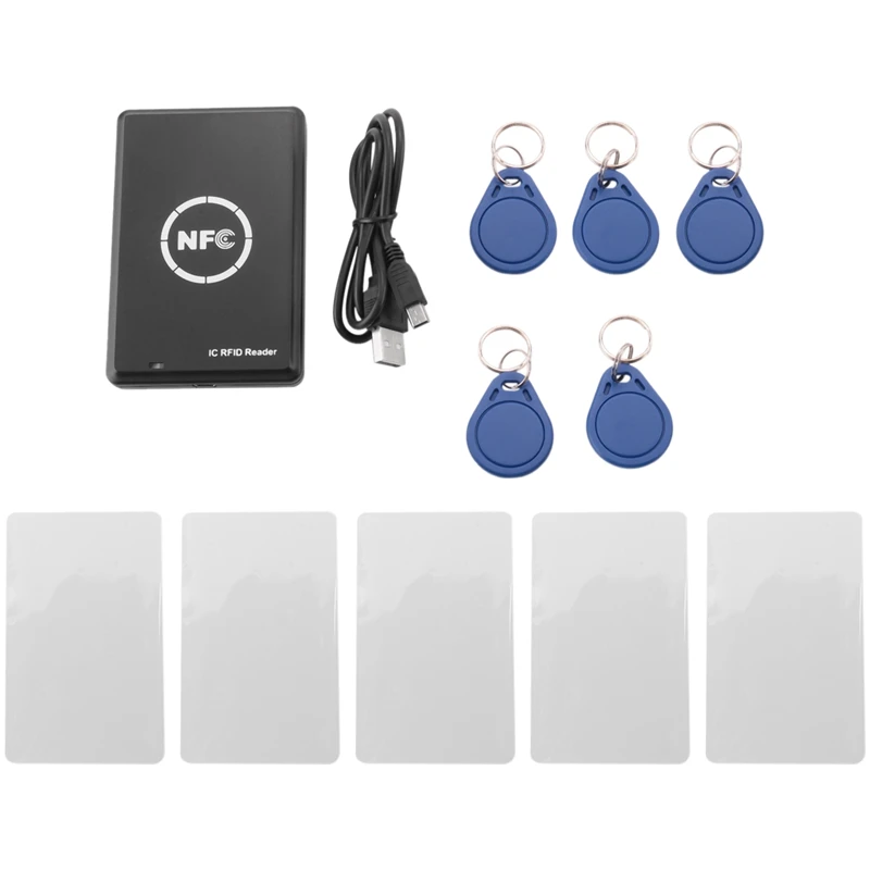 

RFID Copier Duplicator Keyfob NFC Smart Card Reader Writer 13.56Mhz Encrypted Programmer USB UID EM4305 Card Tag Copy