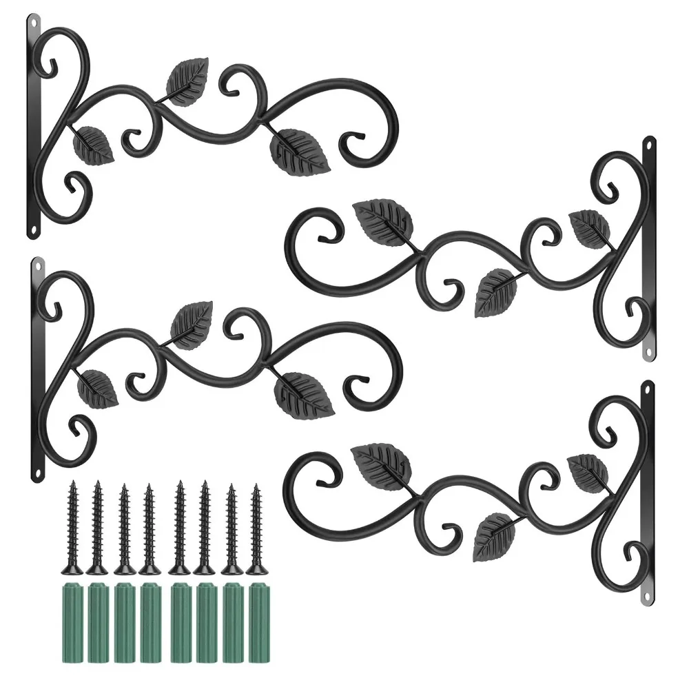 4pcs Wall-Mounted Wall-Mounted Hooks Leaf Model Design Curved Tips Decorative Hooks Hanging Bracket High Load Capacity 20 lbs