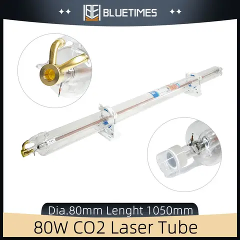 Bluetimes R3 Co2 Metal Glass Laser Tube High Power Laser Tube for Cutting Machines For DIY Laser Engraving Cutting Machine  80W
