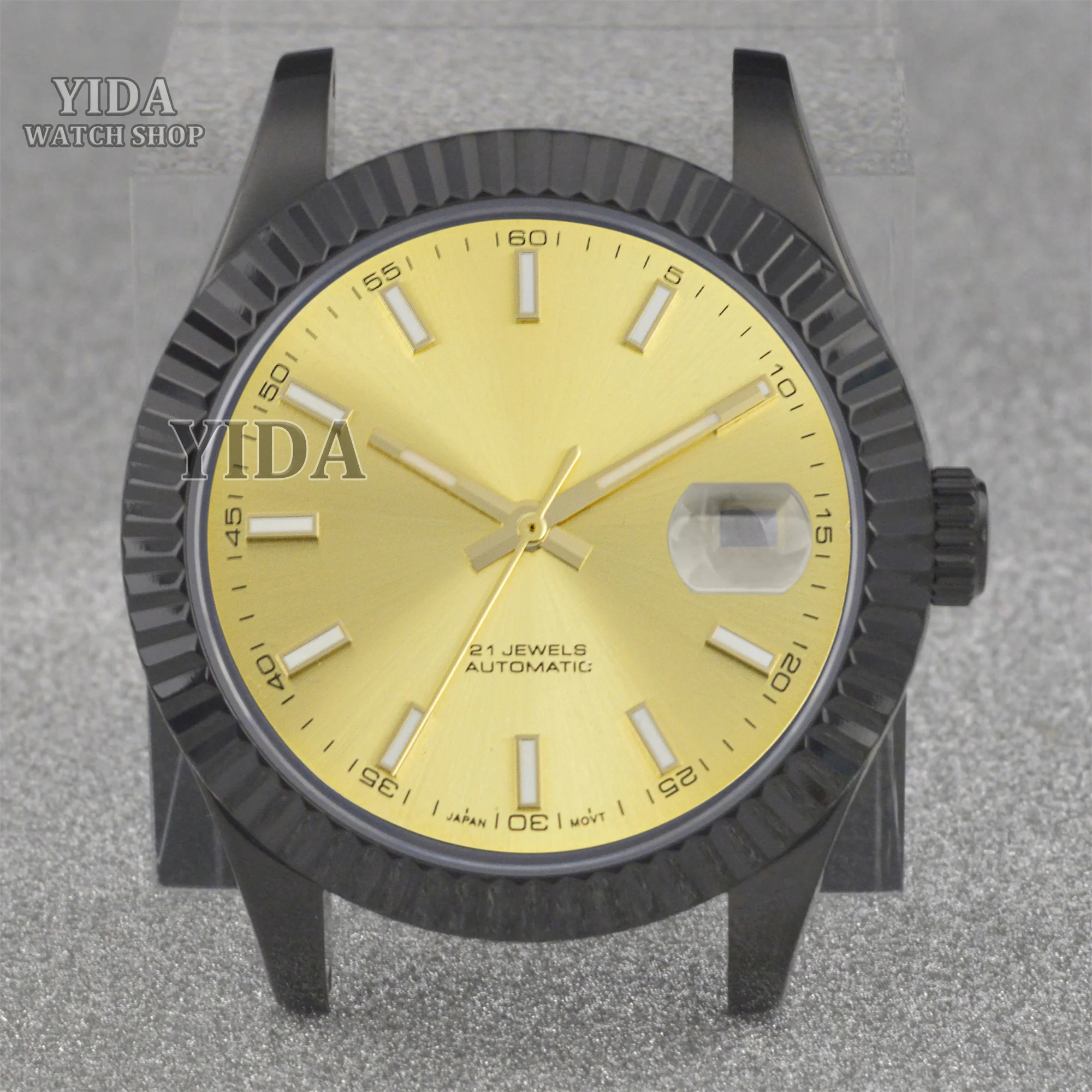 Нержавеющая сталь 316L, черный корпус 41 мм, циферблат 31 мм для сапфирового стекла, часы Datejust, запасные части для механизма NH35 NH36