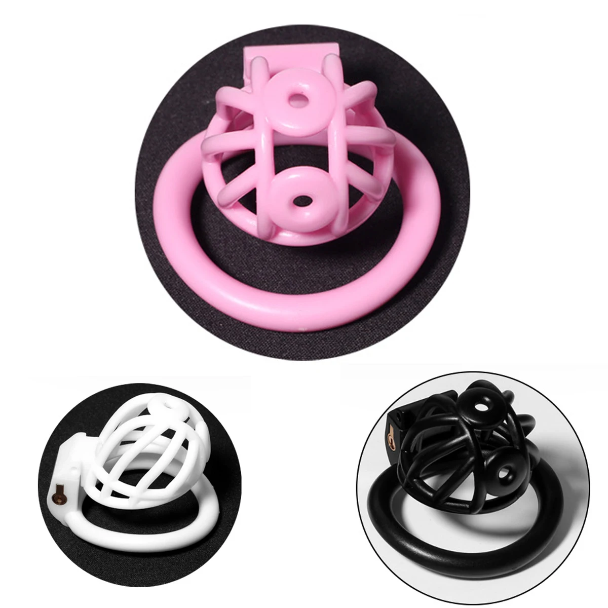 New Penis rings Femdom Sissy Chastity Cage Locked in Lust Chastity Belt Bondag Male Chastity Device with 4 rings drop shipping.