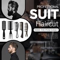 5Pcs Set Professional Hairbrush Comb Styling Detangling Hair Brush Tool For Men Women Salon Hairdressing Beauty Modeling Barber