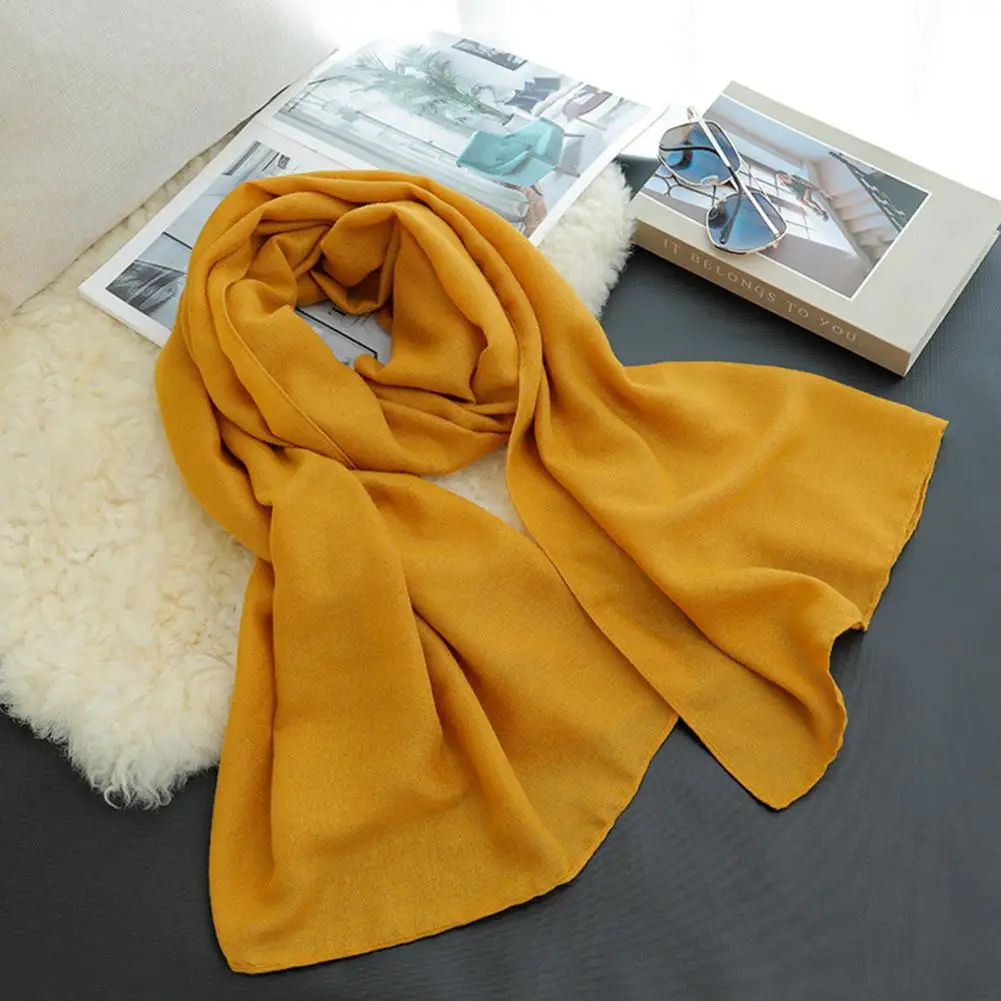 Thin Shawl Stylish Women's Lightweight Summer Scarf Collection Large Long Beach Gauze Shawls in Solid for Daily for Summer