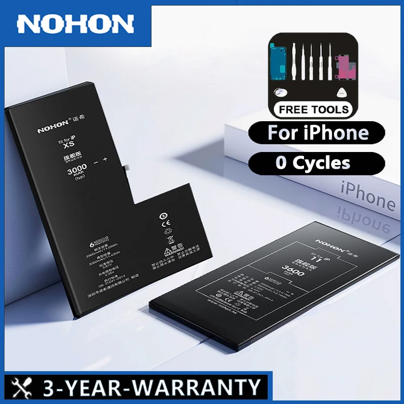 

Nohon High Capacity Battery For iPhone 5S SE 6 6S 7 8 SE2 Plus X XR XS 11 12 13 14 Pro Max Mobile Phone Pack New 0 Cycle Seal