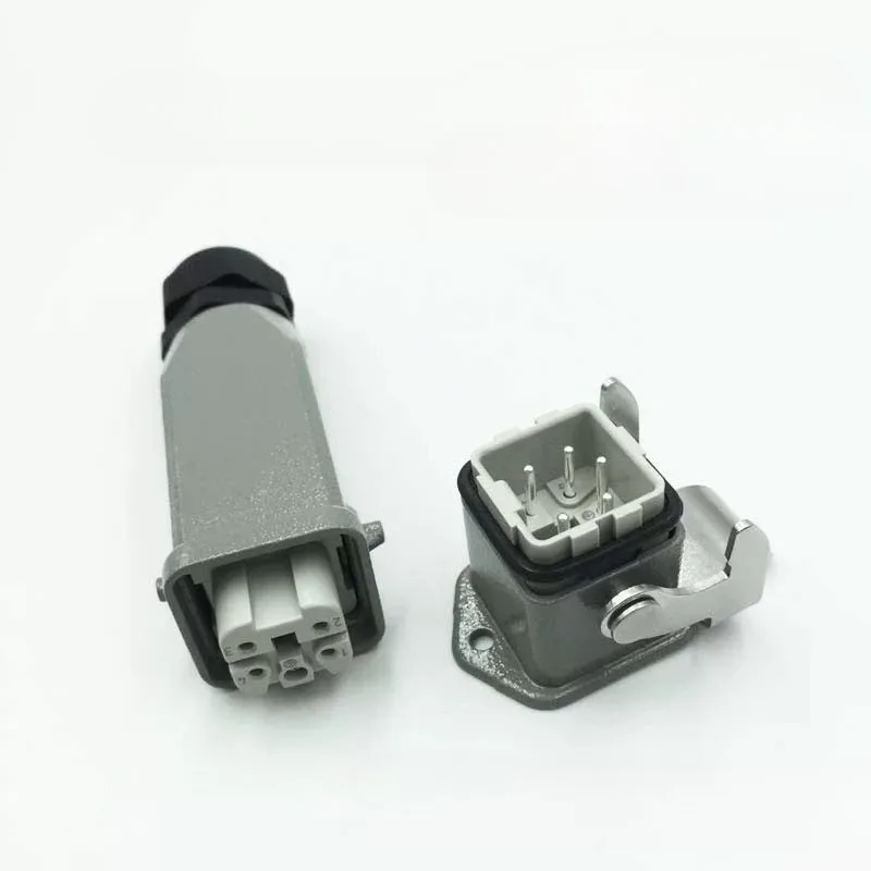 Hot runner temperature control box Heavy duty rectangular connector 4/5 pin male plug male core female plug junction box seat