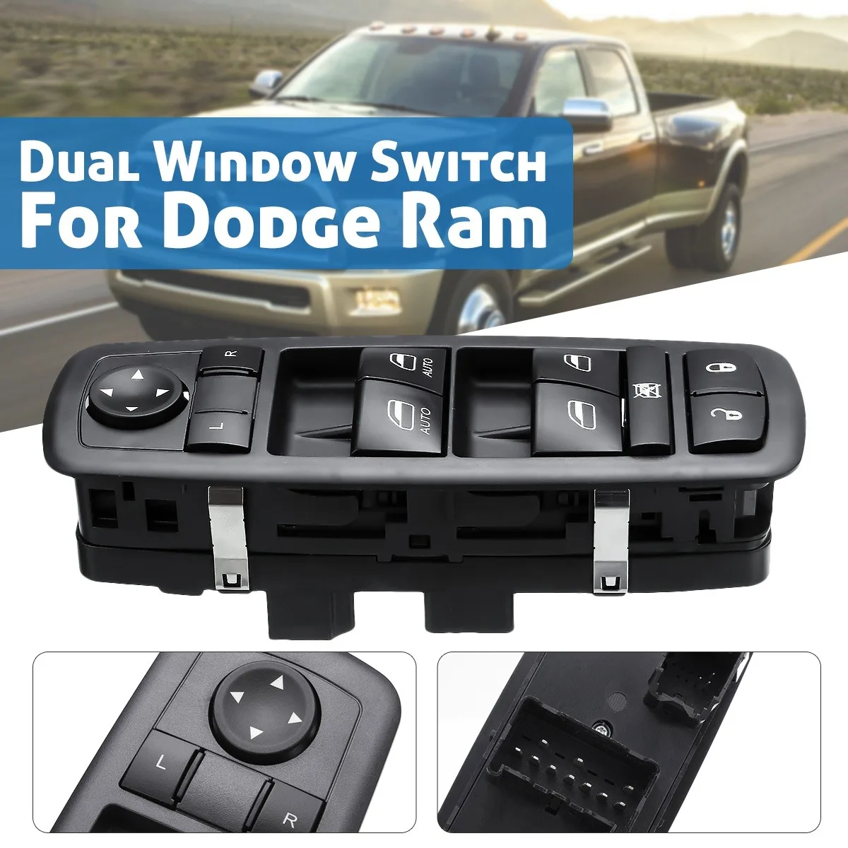 

Auto Power Window Switch Driver Side For Dodge Ram 2009-2012 4602863AD 4602863AB