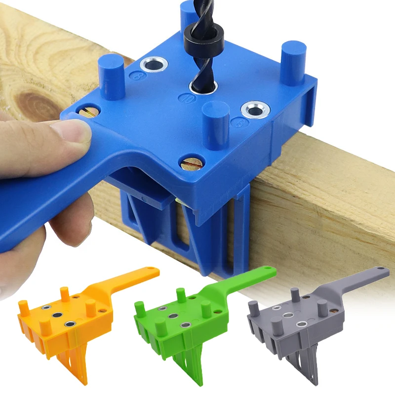 6/8/10mm Drill Bit Hole Puncher for Carpentry Dowel Joints Quick Wood Doweling Jig ABS Plastic Handheld Pocket Hole Jig System