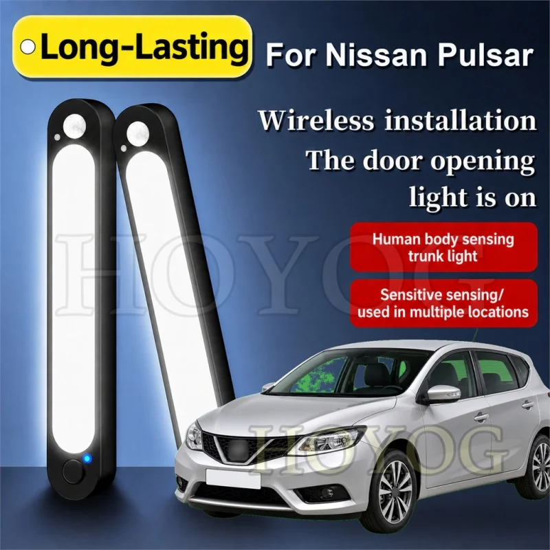 For Nissan Pulsar 1978-2018 Car Boot Light LED Lamp Motion Sensor Cordless Magnetic Trunk Cargo Light Sedan Interior Cabin