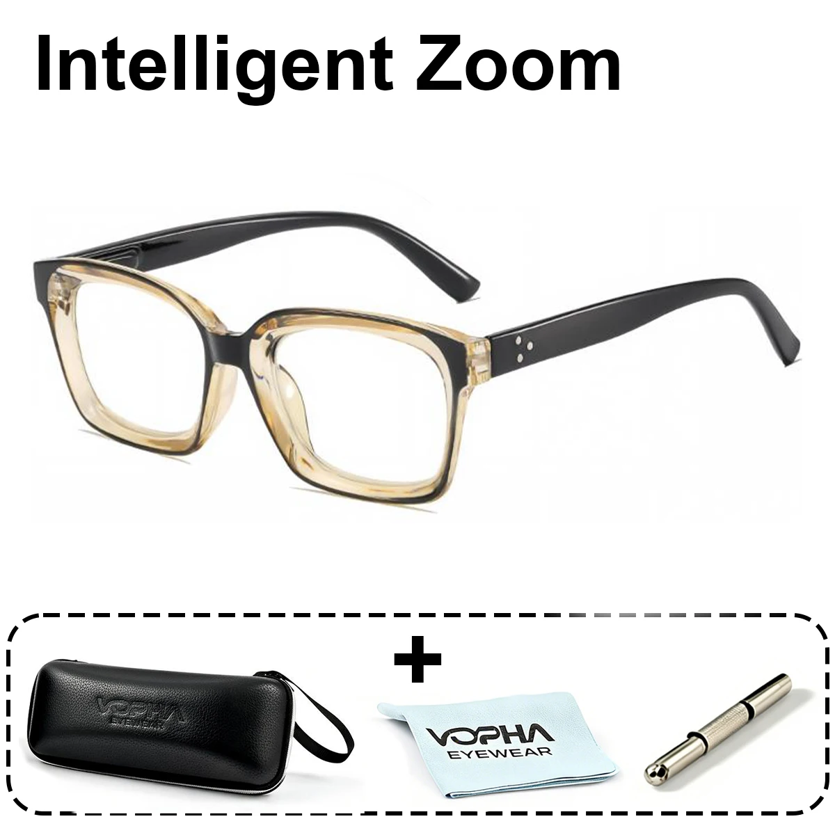 Smart Focus Reading Glasses Auto Zoom Presbyopia Eyewear Blue Light Blocking HD Lens Comfort Fit for Daily Use New Arrival L29