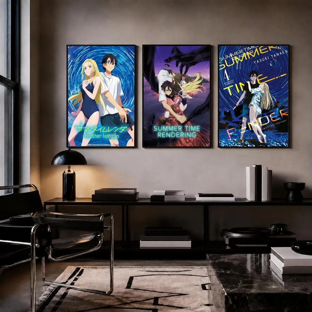 Anime S-Summer Time Rendering Poster Trendy HD PP Paper Waterproof Wall Art Print for Bedroom Living Room Decor