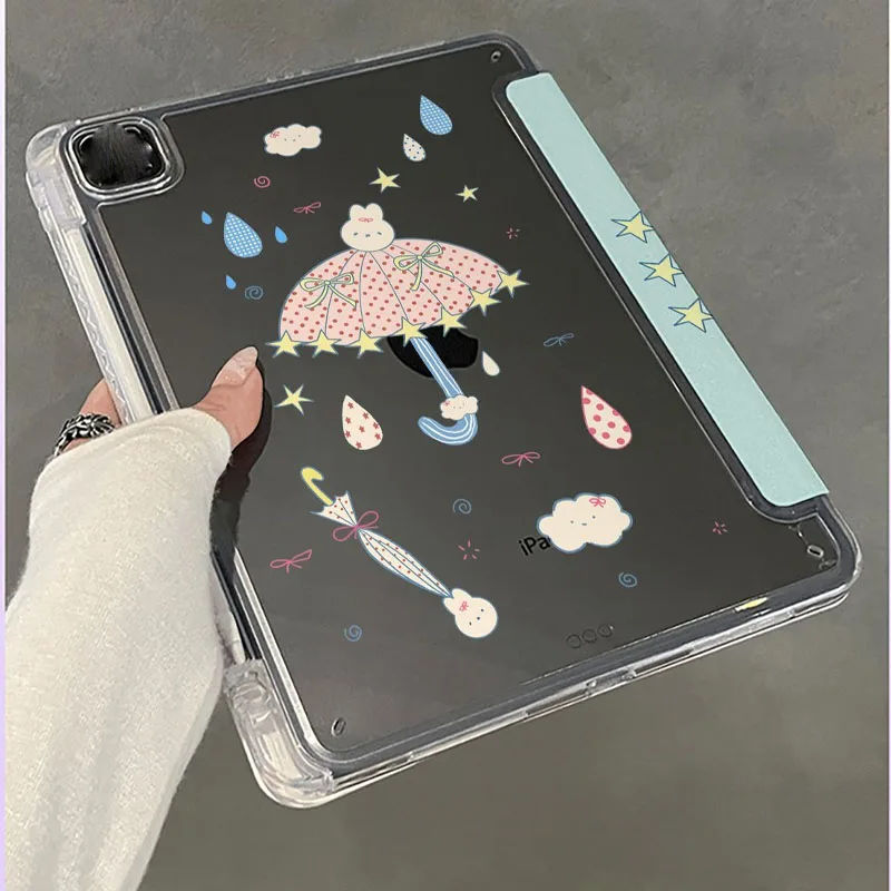 Doll Girl Cute Kawaii 3Y Fold Tablet Case for iPad 11 Cover Air8/7/6 New iPad 10/11/13 inch Pro Air56 10/11th Protective Cover