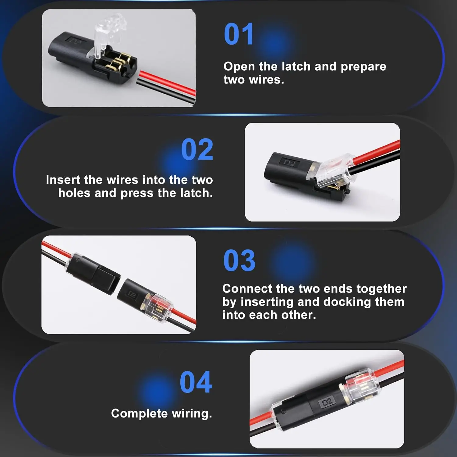 2 Pin Way Plug Waterproof Electrical Connector Car Wire Cable Automotive Electrical Connector Strip Terminal Connection NEW - view 3