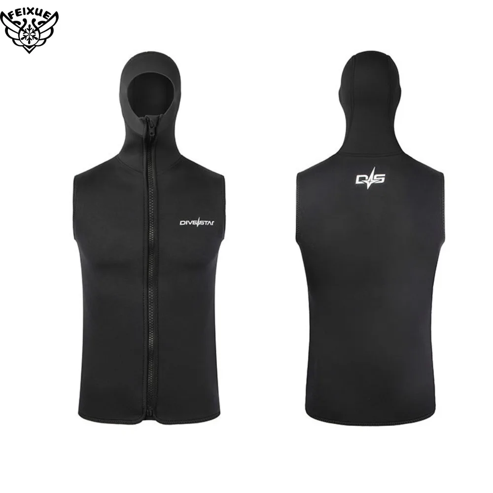 

3 мм неопреновый мужской жилет с капюшоном, гидрокостюм с рукавами для подводного плавания, костюм для дайвинга, жилет без рукавов, разделенное тело, плавание, дрифт