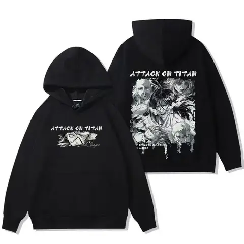 Attack on Titan 남성 여성 애니메이션 후디, 스트리트웨어 풀오버, 하라주쿠 신게키 노 쿄진 후드, 맨투맨 의류