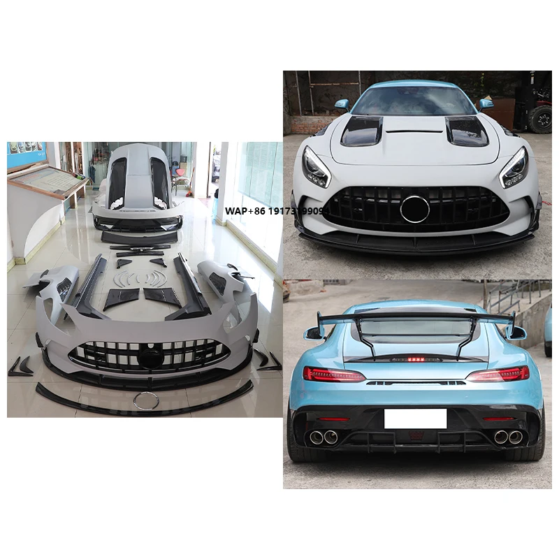 

Car Modification Upgrade Black Series Half Carbon Fiber Body Kit Front Rear Bumper Lip Side Skirt Hood for Benz 2015-2023 GT