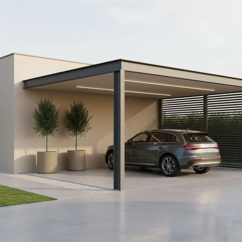 Outdoor Gazebos for Car Bioclimatic Louvered Roof Waterproof Sunshade Parking Canopy Garages Pergola with Remote Control Carport