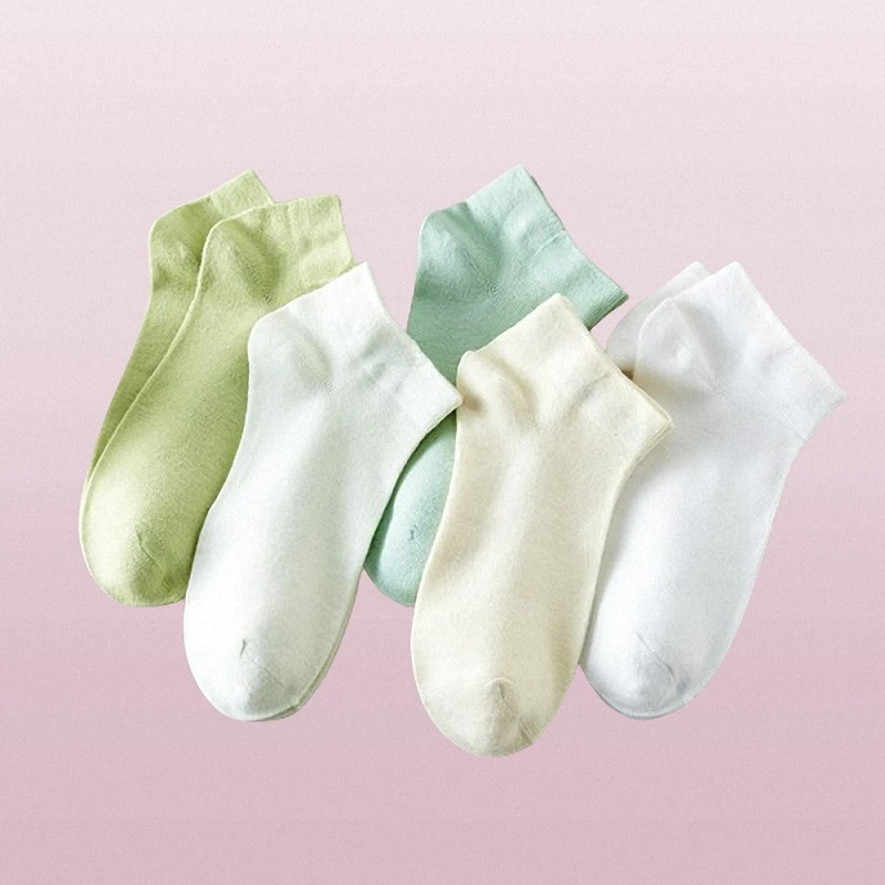 Chaussettes décontractées de haute qualité pour femmes, bas, tube court, bateau, coton fin, blanc pur, 5/10 paires