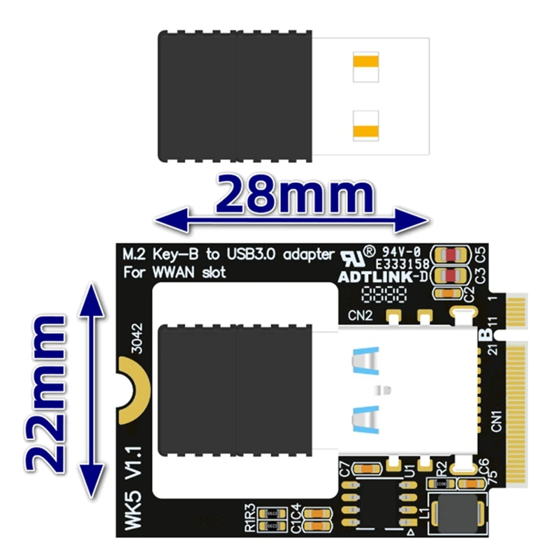 Laptop M.2 B Key To Bluetooth-Compatible Wifi Network Card USB 3.0 SSD NGFF 3042 Converter M2 Key-B WWAN 4G Slot To USB