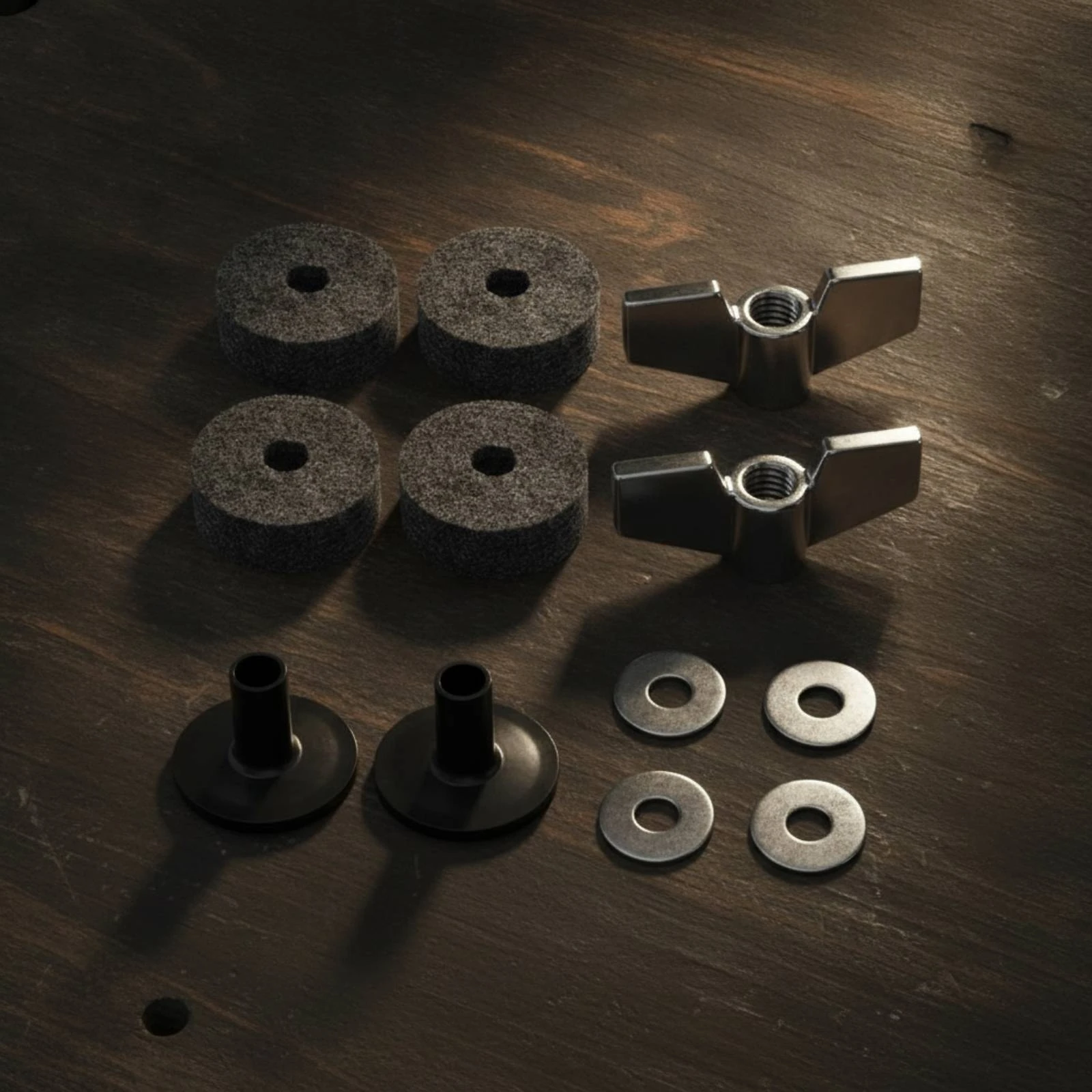 12 Pieces Drum Wing Nuts and Felts Metal Drum Hardware Kit Wing Nuts Threaded Washers Long-Lasting for Drummers