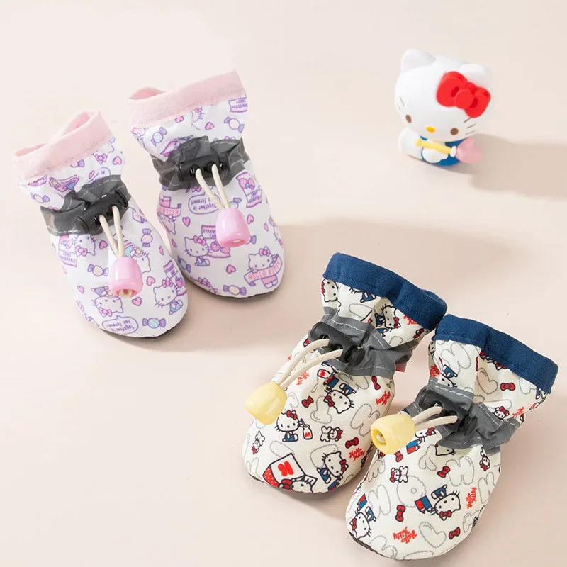 Sanrio Cute Print Small Dog Breathable Shoes for Small Dog Pets That Won't Fall Off Thin Seasonal Universal Foot Covers