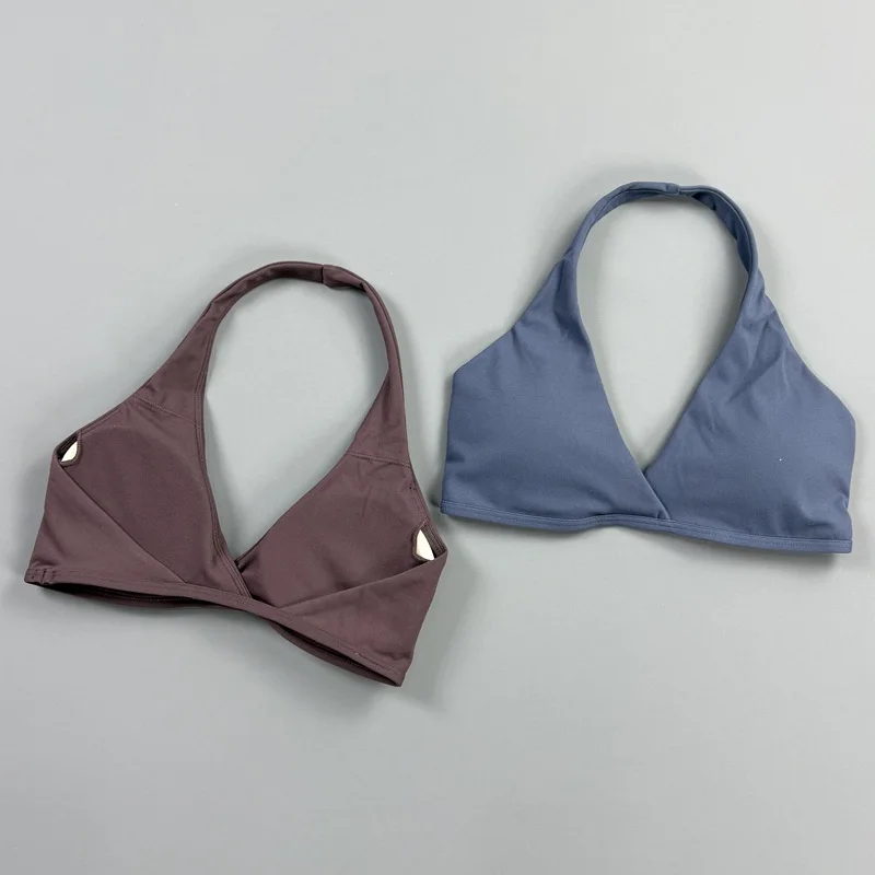 Gym Bra Women Yoga Top Strappy Padded Fitness Wear Quick Dry Sportswear Pilates Daily Wear Chest Shaping Running Workout Bra