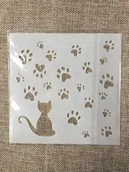 13cm Cat Paw DIY Layering Stencils Wall Painting Scrapbook Coloring Embossing Album Decorative Template