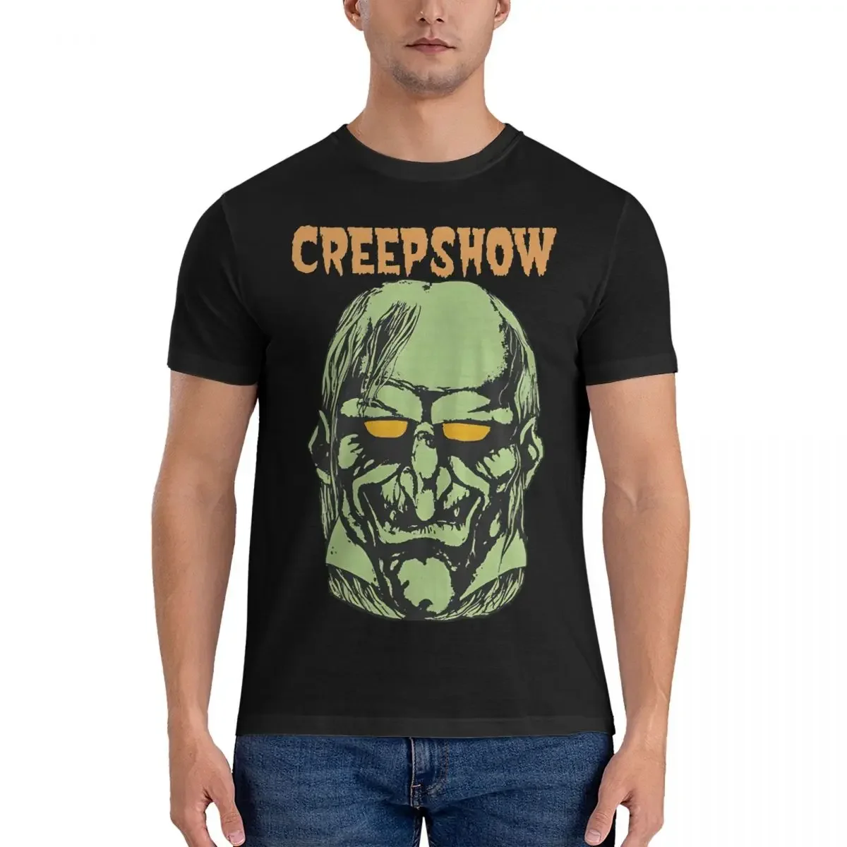 Men's Frightened Thriller T Shirts Creepshow 100% Cotton Clothes Leisure Short Sleeve O Neck Tee Shirt Printing T-Shirt