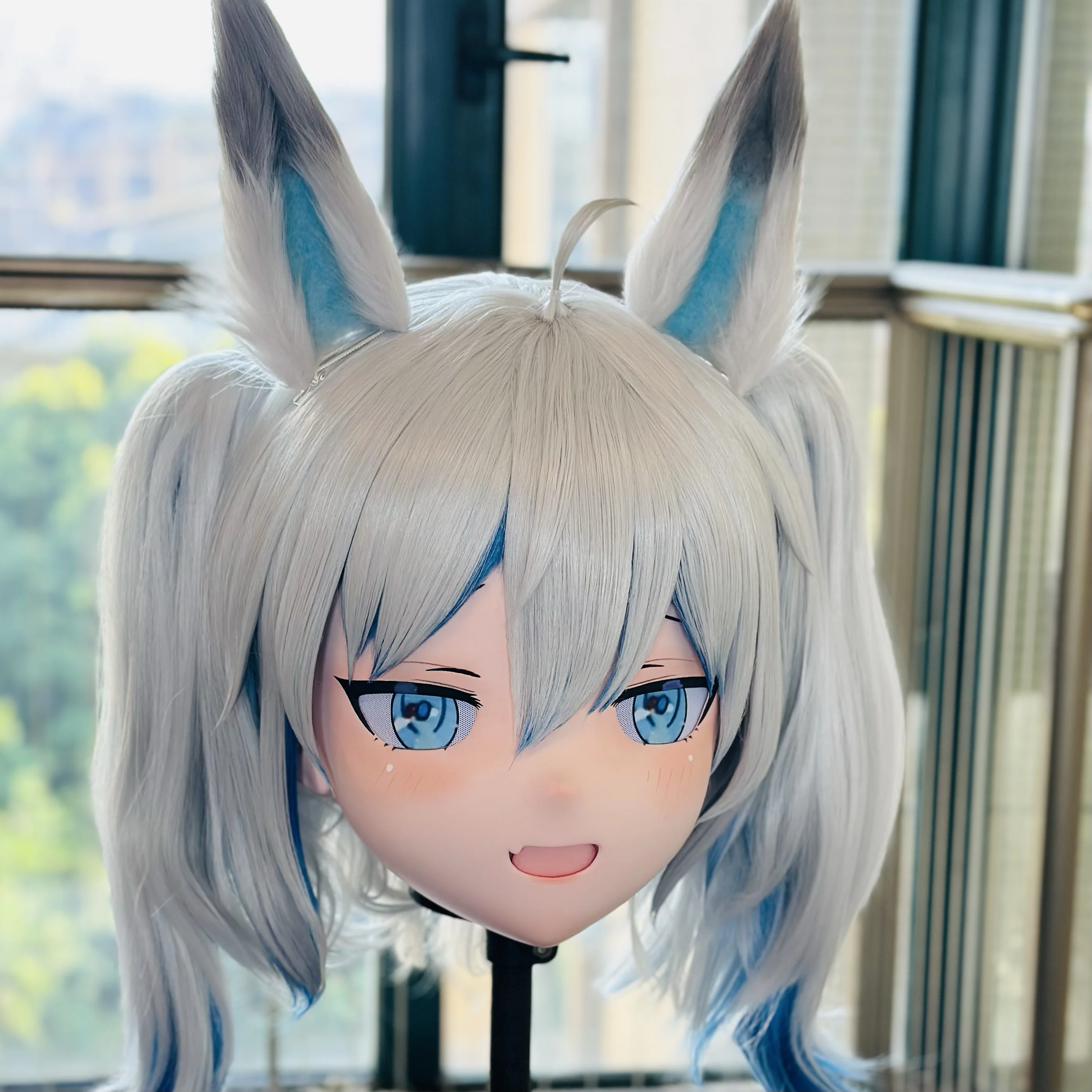 Dostosuj postać Kobieta/dziewczyna Żywica Kig Pełna głowa z zamkiem Anime Cosplay Japońskie anime Kigurumi Maska