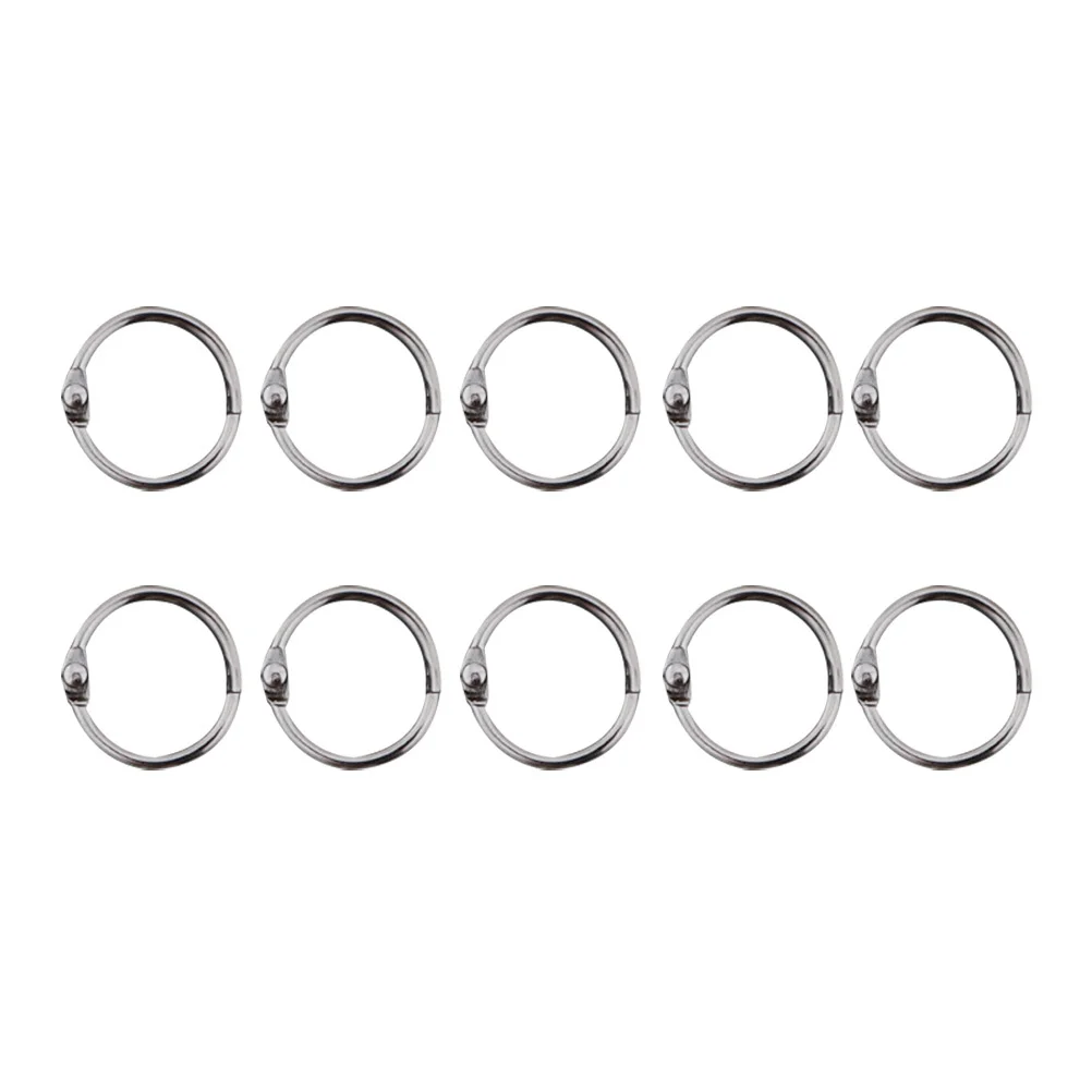 50Pcs Metal Loose Leaf Book Rings Silver Sturdy Binder Key Rings Photo Album Buckle Snap Ring Circle Snap Ring
