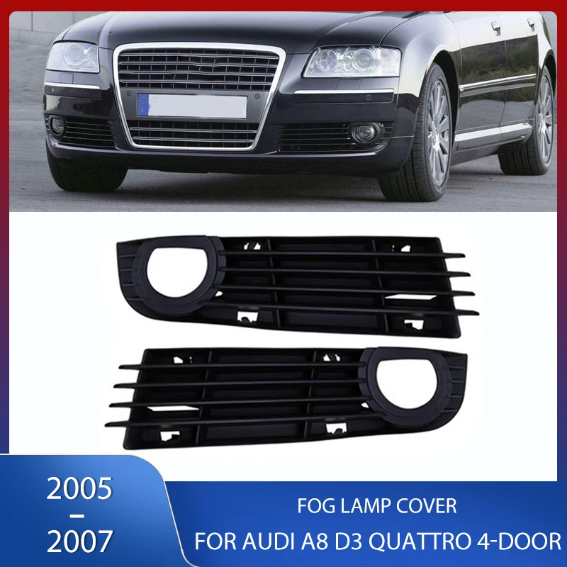 

Car Front Bumper Fog Light Lamp Cover Grille Radiator Grill For Audi A8 D3 Quattro 4-Door 2006-2007 4E0807681AD 4E0807682AD