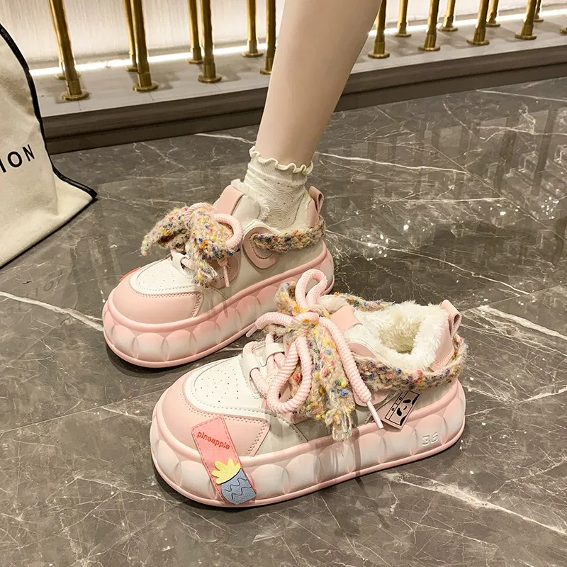 Thick Bottom Sponge Cake New Trend Color Shoes Sneaker Student Korean Versatile Flat Board Shoe Women Aesthetic Kawaii Sneakers