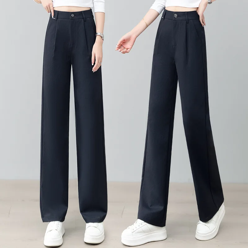 

Узкие широкие брюки для женщин, весенне-осенний новый стиль, модный и популярный в этом году, модный и элегантный с высокой талией