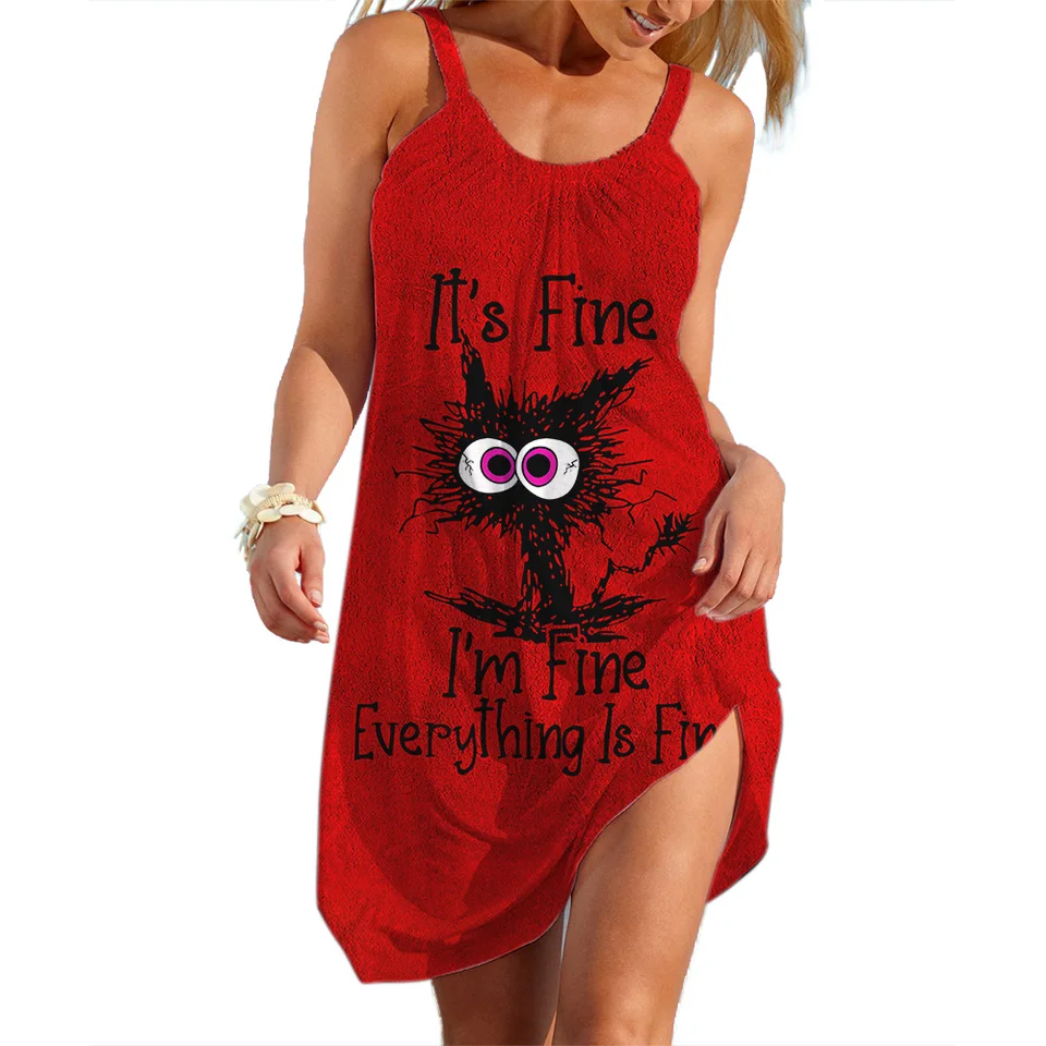 Vestido Lady Trend de moda urbana para mujer, corte A, casual, suave, holgado, verano, estampado cartoon, estilo Y2K 6