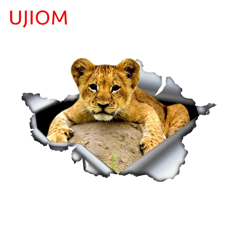 UJIOM 13cm X 8.4cm Creativite Lion Tear Wall Stickers Amusing Baby Nursery Room Decal Personality Crack Cupboard Decoration