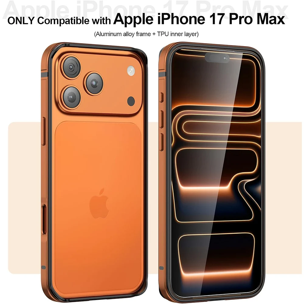 Cosmic Orange Aluminiumrahmen Bumper Case für iPhone Air 17 Pro Max 16E 16 15 Plus 14 13 Mini 12 17Pro iPhone 17 Telefonzubehör