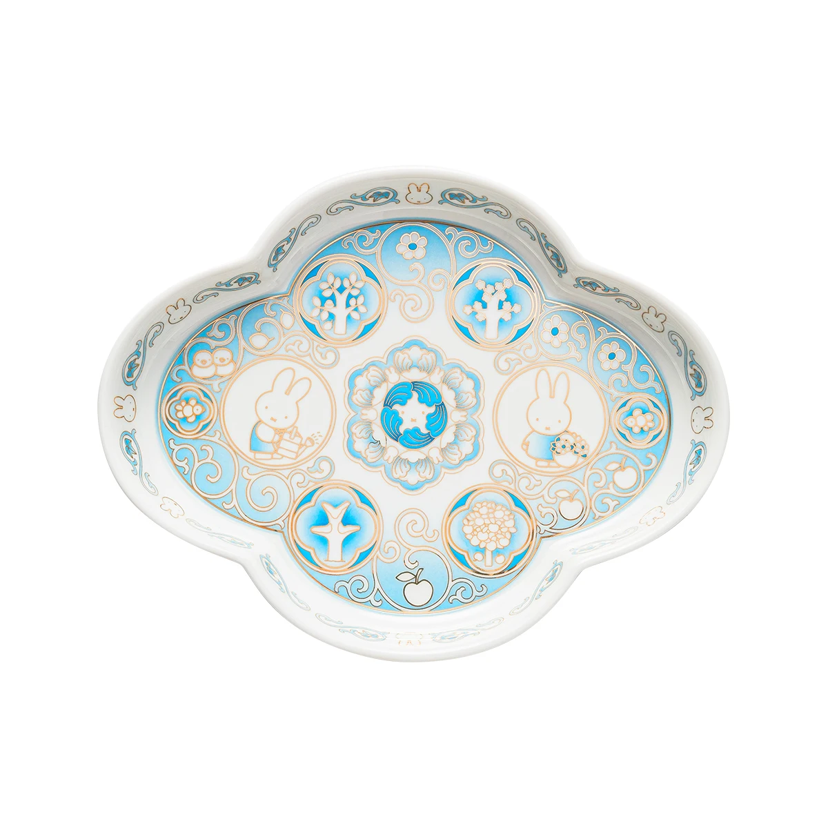 Miffy Flower-shaped Dish, Flower Window Friends, Jingdezhen Porcelain Scalloped Plate, Snack Fruit Tray, Home Decor Gift