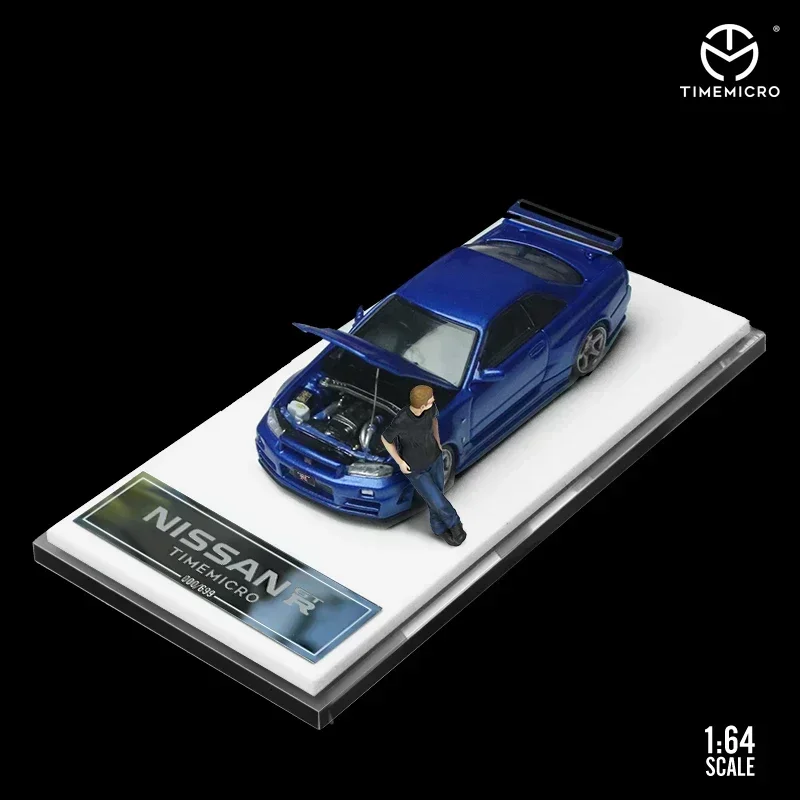 TIME MICRO 1:64 GTR R34 cubierta abierta Fast & Furious RX7 EVO7 Supra A80 coche modelo fundido a presión