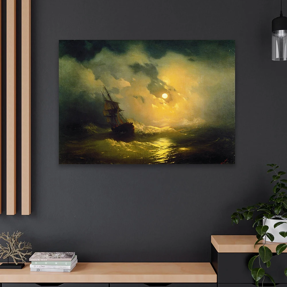 Dutch Boats in a Gale by Joseph Mallord William Turner Print Canvas Painting Fishermen at Sea Oil Painting High Quality Prints