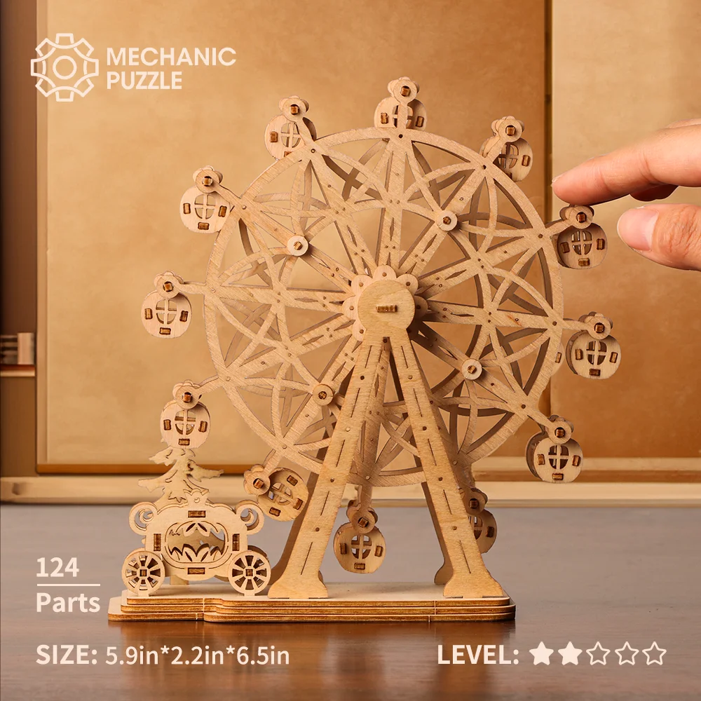 

Top Quality Ferris wheel 3d mechanical Wooden Puzzle 3D For Adults Building Block Toys Best Birthday Gifts For Girls Friend