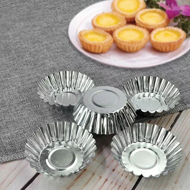 10Pcs/Set Egg Tart Molds Stainless Steel Cupcake Mold Thickened Reusable Cake Cookie Mold Tin Kitchen Baking Tool Cake Molds