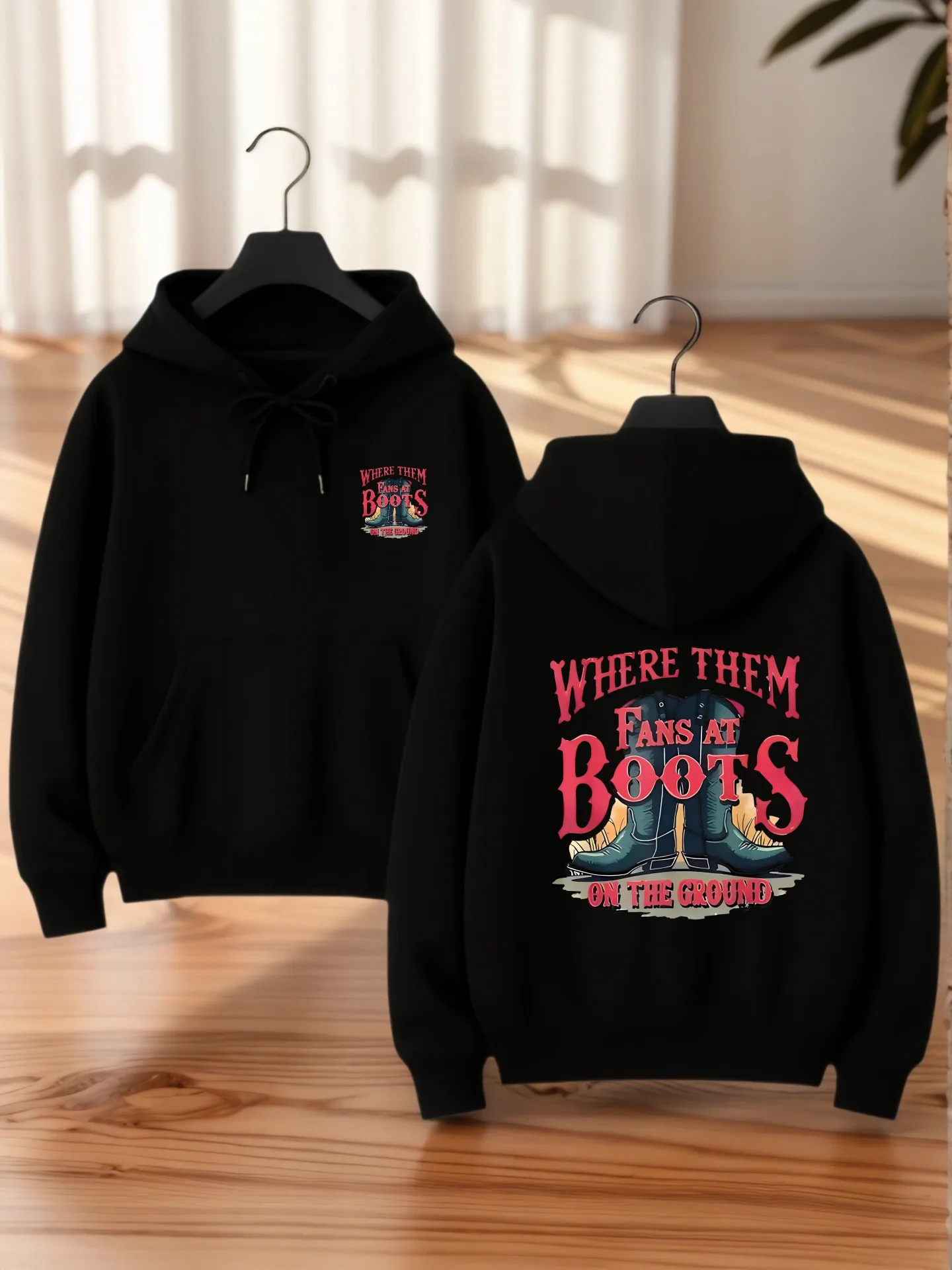 

Graphic Hoodie, Grandpa and Grandson Print, Casual Aesthetic Design, Fleece Lined, Casual Everyday Wear, For Men