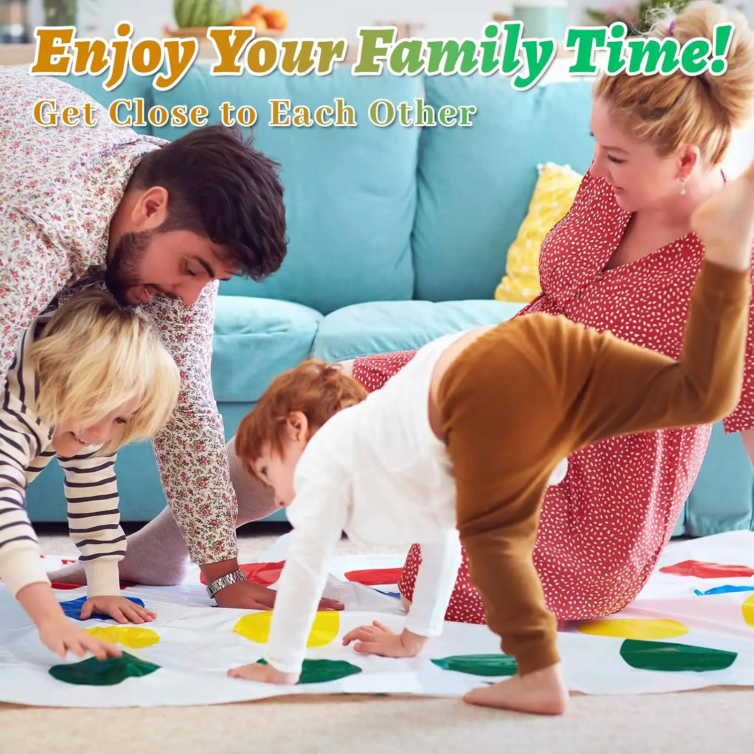 Twister Game Twister Funny Balance Family Party Games with Spinner Floor Play Mat Floor Game Gift for Kids Family Birthday Party