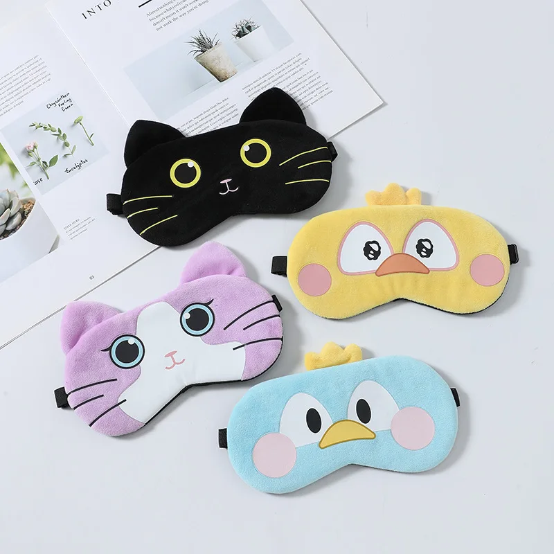 1 Piece Pack New Boys and Girls Cute Cartoon Children Blackout Breathable Built-in Ice Pack Sleep Eye Mask