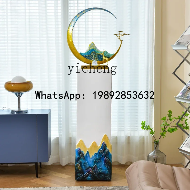 C1 New Chinese Light Luxury Creative Fountain Water Circulation Home Floor Ornament Living Room TV Cabinet Next To Decoration