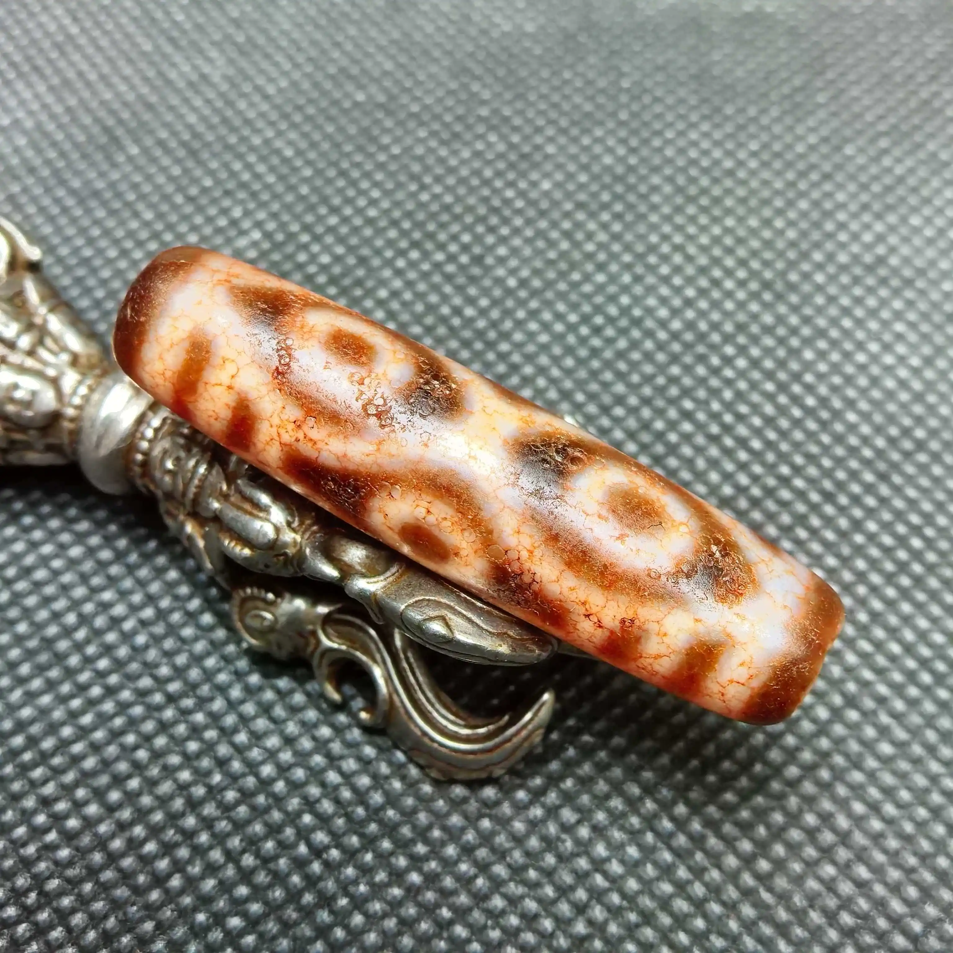 

Old Dragon Eyes 48*12mm Natural Agate Powerful Pattern Amulet Perfect Retro diy for Necklace Making